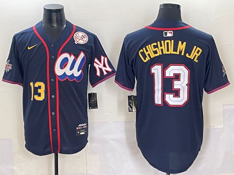 Men 2025 New York Yankees #13 Chisholm jr Drak Blue All star Nike MLB Jersey style 3->chicago cubs->MLB Jersey